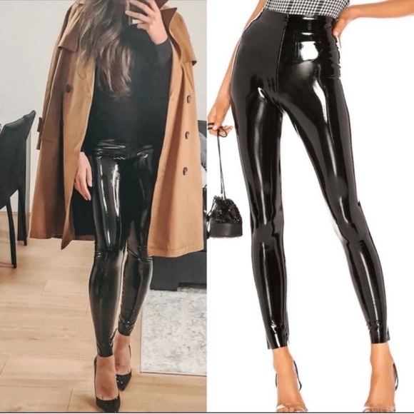 NWT COMMANDO PATENT FAUX LEATHER PERFECT CONTROL LEGGINGS, BLACK Medium - Picture 2 of 11